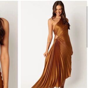 A.L.C. One Shoulder Dress in Bronze